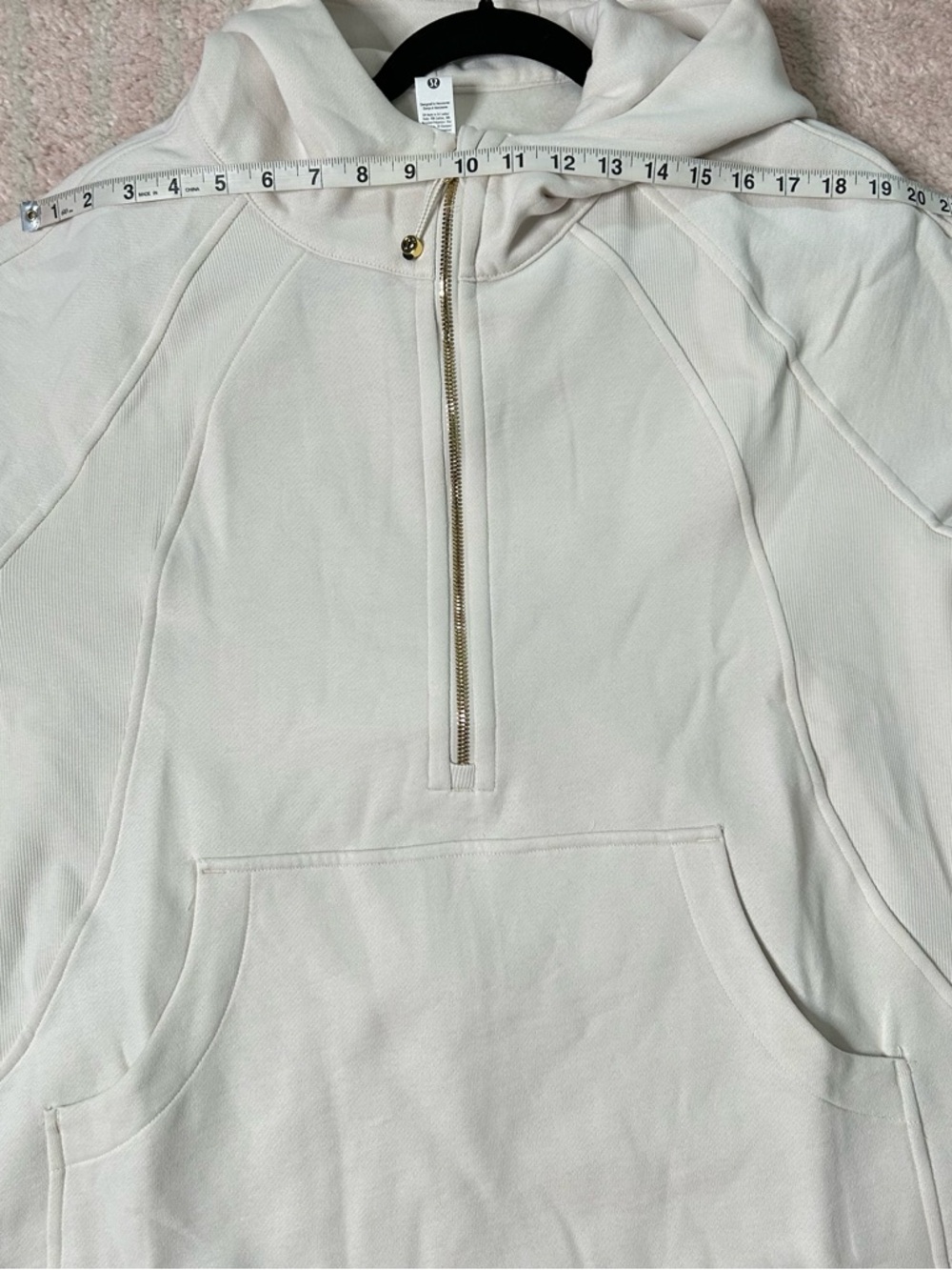 NWT Lululemon Scuba Oversized Half Zip Long Hoodie Size XL/XXL Ivory Gold - Picture 8 of 12